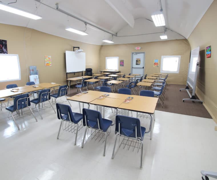 fabric structure portable classroom interior