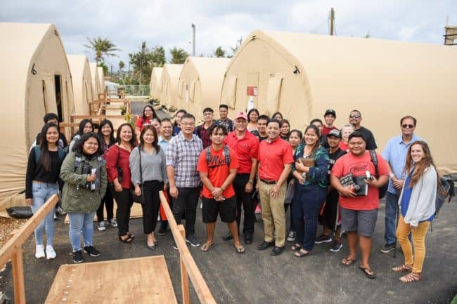 alaska-structures-denali-modular-classroom-hgb-fabric-building-for-high-school-1 Students, teachers, and staff at Hopwood Middle School in Saipan resumed classes in modular classrooms from Alaska Structures® after Typhoon Yutu devastated the school in 2019.