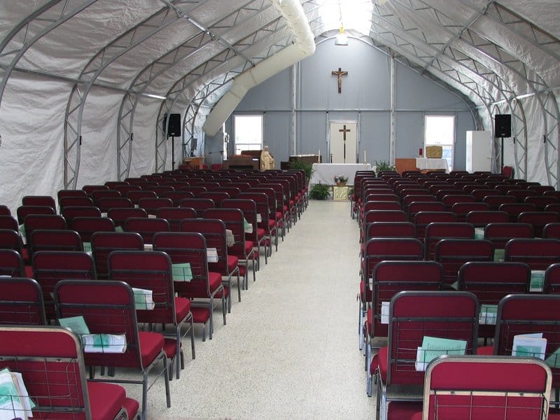 Fabric Building Church Revival Tent Interior