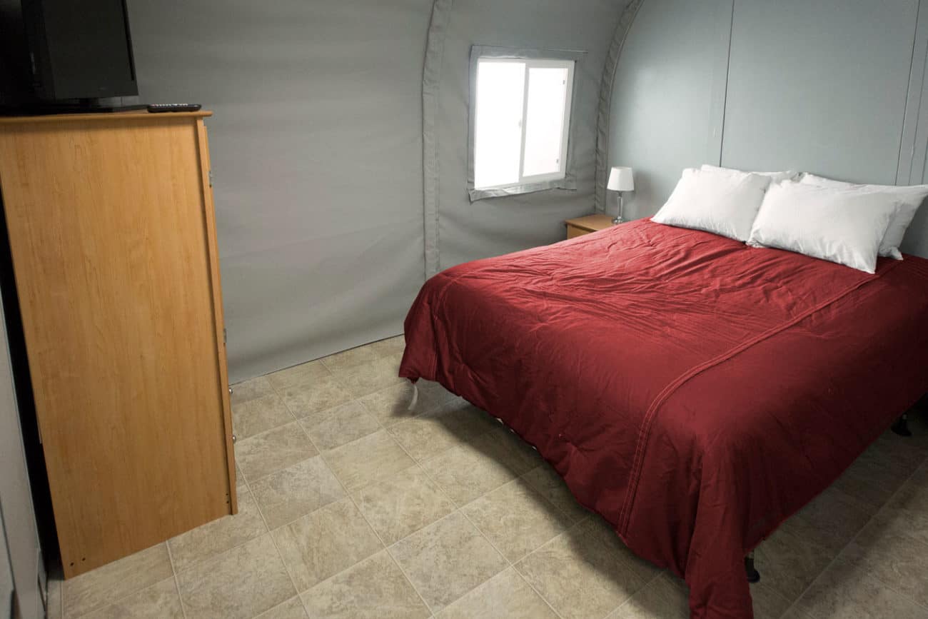 A supervisor living accommodations using an HGB Series™ fabric building from Alaska Structures®.