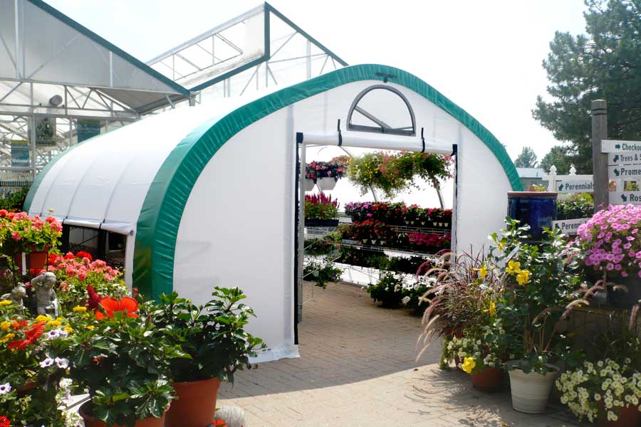 WeatherPort retail greenhouse from Alaska Structures.