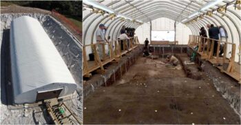HGB Series fabric building enclosing the Old Vero archaeological excavation site in Florida